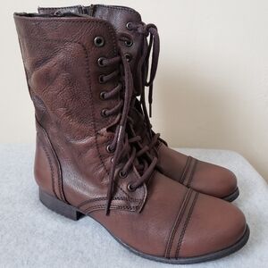 Brown 11 Troopa Boots Steve Madden Leather Upper